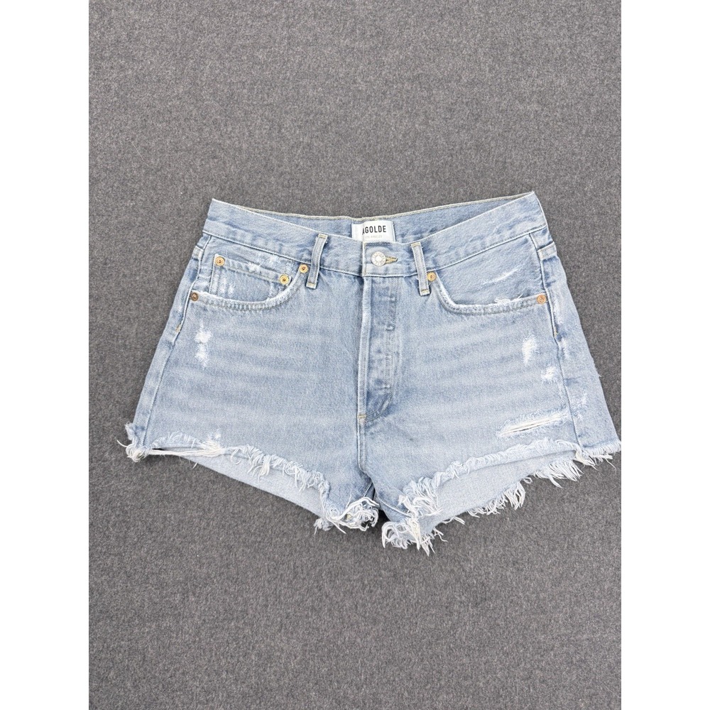 Agolde Parker Shorts Women 27 High Rise Distressed Cutoff Denim